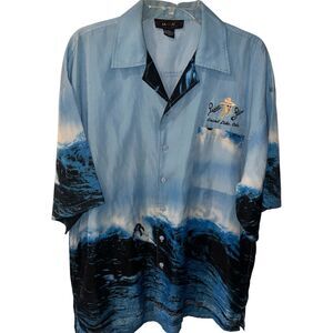 Lariat Saloon Grand Lake Colorado LA Beat Hawaiian Shirt Mens 2XL Button Vintage